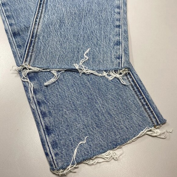 GRLFRND Women's Karolina High Rise Straight Crop Jeans Blue Size 23 Fray Hem - Picture 10 of 10
